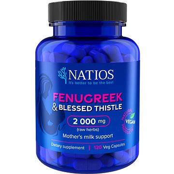NATIOS Fenugreek & Blessed Thistle Extract, Pískavice & Benedikt, 2000 mg, 120 veg. kapslí
NATIOS Fenugreek & Blessed Thistle Extract, Pískavice & Benedikt, 2000 mg, 120 veg. kapslí