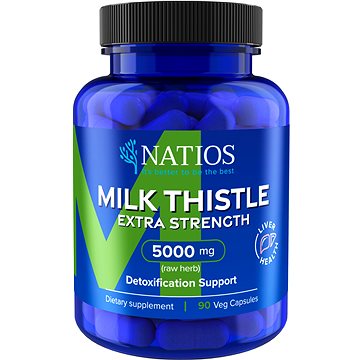NATIOS Milk Thistle Extract, Ostropestřec, 5000 mg, Extra Strength, 90 veganských kapslí
NATIOS Milk Thistle Extract, Ostropestřec, 5000 mg, Extra Strength, 90 veganských kapslí
