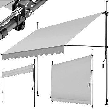 Tectake Upínací markýza s ruční klikou, výškově nastavitelná 300 × 180 cm, světle šedá
Tectake Upínací markýza s ruční klikou, výškově nastavitelná 300 × 180 cm, světle šedá
