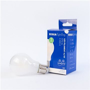 Tesla - LED žárovka FILAMENT RETRO BULB, E27, 4,2W, 230V, 470lm, 25 000h, 4000K denní bílá, 360st
Tesla - LED žárovka FILAMENT RETRO BULB, E27, 4,2W, 230V, 470lm, 25 000h, 4000K denní bílá, 360st