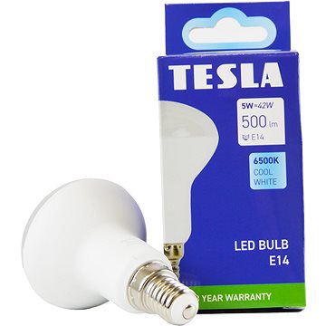 Tesla - LED žárovka Reflektor R50, E14, 5W, 230V, 500lm, 25 000h, 6500K studená bílá, 180st
Tesla - LED žárovka Reflektor R50, E14, 5W, 230V, 500lm, 25 000h, 6500K studená bílá, 180st