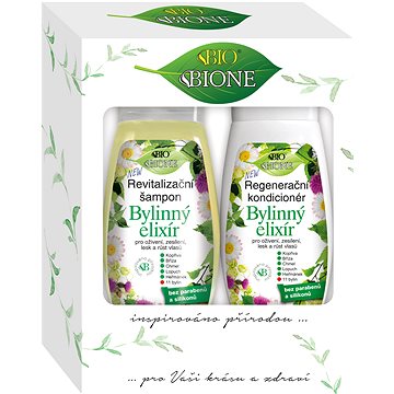 BIONE Dárková sada BYLINNÝ ELIXÍR ( Vlasový šampon 260ml + Regenerační kondicionér 260ml )
BIONE Dárková sada BYLINNÝ ELIXÍR ( Vlasový šampon 260ml + Regenerační kondicionér 260ml )