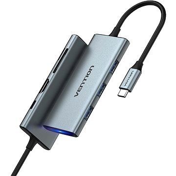 Vention 7-in-1 USB-C to HDMI/USB 3.0x3/SD/TF/PD Docking Station 0.15M Gray Aluminum Alloy Type (Slim
Vention 7-in-1 USB-C to HDMI/USB 3.0x3/SD/TF/PD Docking Station 0.15M Gray Aluminum Alloy Type (Slim