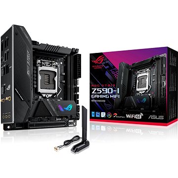 Obrázok ASUS MB Sc LGA1200 ROG STRIX Z590-I GAMING WIFI, Intel Z590, 2xDDR4, 1xHDMI, WI-FI, mini-ITX, 90MB1680-M0EAY0