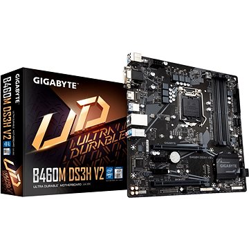 Obrázok GIGABYTE MB Sc LGA1200 B460M DS3H V2, Intel B470, 4xDDR4, 1xHDMI, 1xDVI, VGA, mATX, B460M DS3H V2