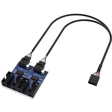 Obrázok AKASA - USB 2.0 interní HUB 1-4 AK-CBUB64-30BK