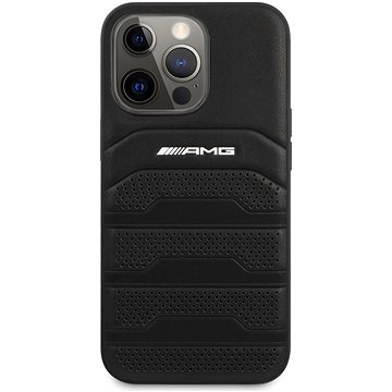 Obrázok AMHCP13XGSEBK AMG Genuine Leather Perforated Zadní Kryt pro iPhone 13 Pro Max Black