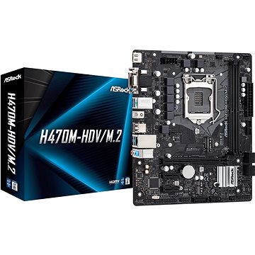 Obrázok ASRock MB Sc LGA1200 H470M-HDV/M.2, Intel H470, 2xDDR4, 1xHDMI, 1xDVI, 1xVGA, mATX, H470M-HDV/M2.0