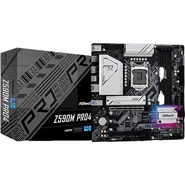 Obrázok ASRock MB Sc LGA1200 Z590M PRO4, Intel Z590, 4xDDR4, 1xDP, 1xHDMI, mATX, Z590M PRO4