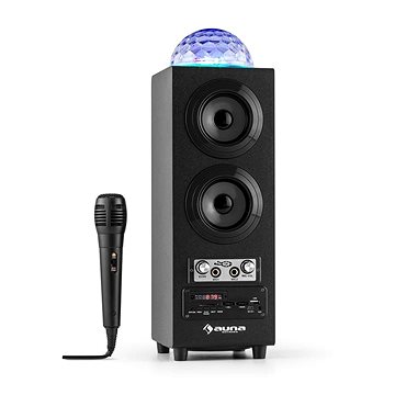 Obrázok Auna DiscoStar Black, prenosný bluetooth reproduktor, USB, akumulátor, LED, mikrofón