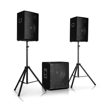 Obrázok Auna Cube 1512, 2.1 aktívna PA sada, 1200 W, 15" subwoofer, 2 x 12" reproduktor