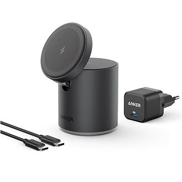 Obrázok Anker PowerWave Mag-Go 2-in-1 Dock (B2568311) čierna