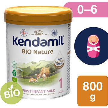 Obrázok KENDAMIL 1 Organic, BIO počiatočné dojčenské mlieko s DHA (0 - 6 mesiacov) 1x800 g