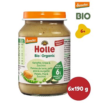 Obrázok Holle BIO príkrm zemiakov, hrášok a cuketa 6x190g
					
				