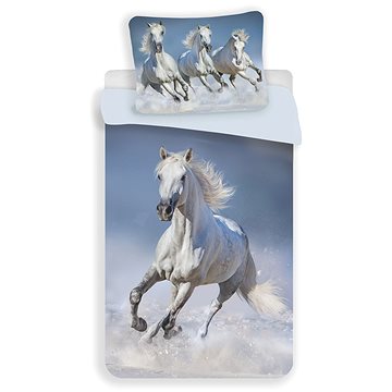 Obrázok Jerry Fabrics posteľné obliečky - Horses White (8592753024690)