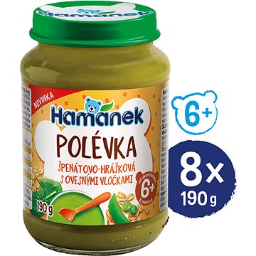 Obrázok HAMÁNEK Polievka špenátovo-hrášková s ovsenými vločkami 190 g