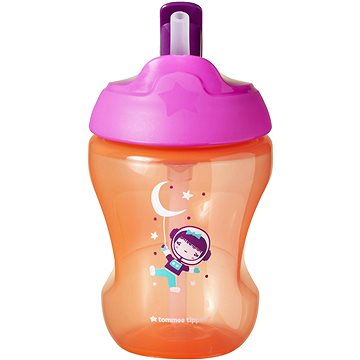 Obrázok Tommee Tippee Straw Cup netečúci hrnček so slamkou 7 mes.+, Pink, 230 ml (5010415471543)