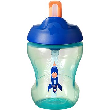 Obrázok Tommee Tippee Straw Cup netečúci hrnček so slamkou 7 mes.+, Blue, 230 ml (5010415471550)