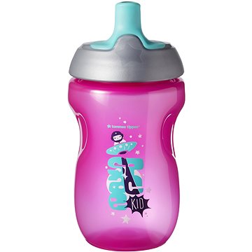 Obrázok Tommee Tippee netečúca športová fľaša 12 mes.+, Pink, 300 ml (5010415471567)