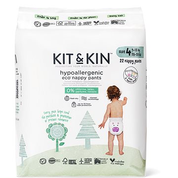 Obrázok Kit & Kin Eko Nappy Pants Naturally Dry veľ. 4 (22 ks) (5060479852963)