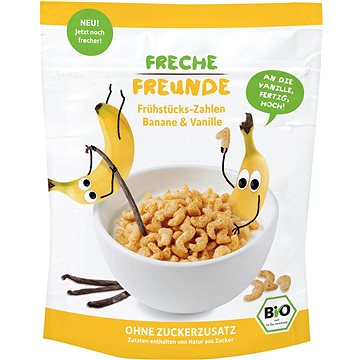 Obrázok Freche Freunde BIO Cereálie Chrumkavé čísla – Banán a vanilka 125 g (4260618520185)