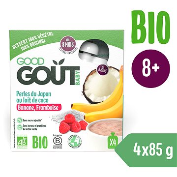 Obrázok Good Gout BIO Kokosový dezert s tapiokou, malinou a banánom (4× 85 g) (3760269313002)