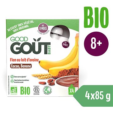 Obrázok 4x GOOD GOUT BIO Dezert ovesný s banánom, ďatľami a kakaom 85 g