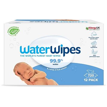 Obrázok 12x WATERWIPES 100% BIO odbúrateľné obrúsky 60ks