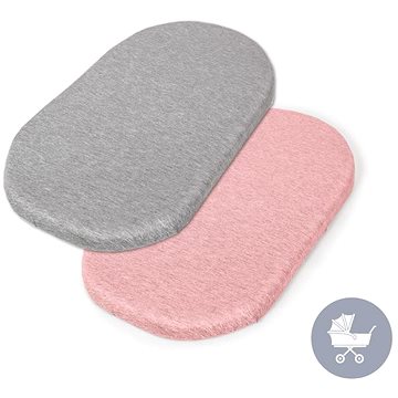 Obrázok Plachta do kočíku 73-80x30-37cm 2ks Light Grey+Pink