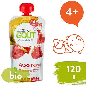 Obrázok Good Gout BIO Jahoda s banánom ovocný príkrm (od ukonč. 4. mesiaca) 1x120 g