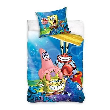 Obrázok CARBOTEX -  CARBOTEX Obojstranné obliečky SPONGEBOB, 140/200+70/90, SBOB201001