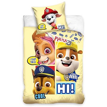 Obrázok CARBOTEX -  CARBOTEX Detské bavlnené obliečky do postieľky PAW PATROL, 100/135+40/60, PAW201029B