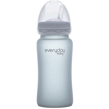 Obrázok Everyday Baby Fľaša sklo so slamkou 240ml Quiet grey
					
				