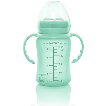 Obrázok EverydayBaby Hrneček sklo Healthy+ 150 ml Mint Green (7350077263123)