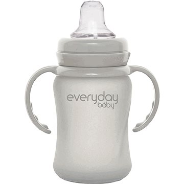 Obrázok EverydayBaby Hrneček sklo Healthy+ 150 ml Quiet Grey (7350077263147)