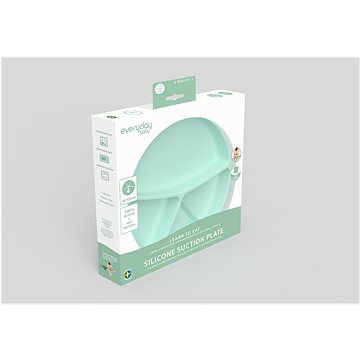 Obrázok EVERYDAY BABY Silikonový talíř s přísavkou Mint Green