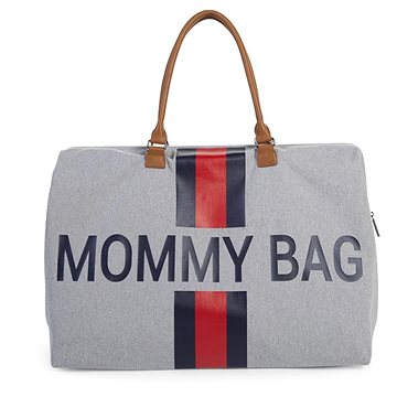 Obrázok CHILDHOME - Prebaľovacia taška Mommy Bag Grey Stripes Red/Blue