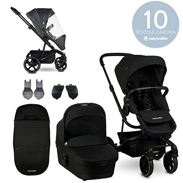 Obrázok EASYWALKER Set XL kočík kombinovaný  Harvey3 Shadow Black s príslušenstvom