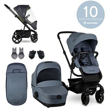 Obrázok EASYWALKER Set XL kočík kombinovaný  Harvey3 Steel Blue s príslušenstvom