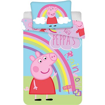 Obrázok Obliečky do postieľky Prasiatko Peppa - Peppa Pig 02 100x135 40x60 cm 100% Bavlna Jerry Fabrics