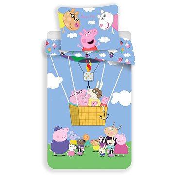 Obrázok Jerry Fabrics Detské bavlnené obliečky Peppa Pig 001, 140 x 200, 70 x90 cm