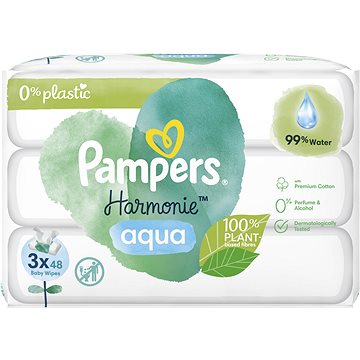 Obrázok PAMPERS Harmonie Aqua vlhčené obrúsky 3 balenie = 144 obrúskov