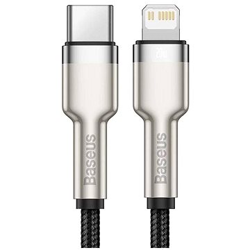 Obrázok Baseus Cafule Series nabíjecí / datový kabel USB-C na Lightning PD 20W 0.25m, černá, CATLJK-01