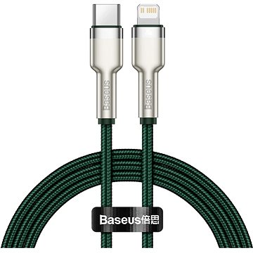 Obrázok Baseus Cafule Series nabíjecí / datový kabel USB-C na Lightning PD 20W 1m, zelená, CATLJK-A06