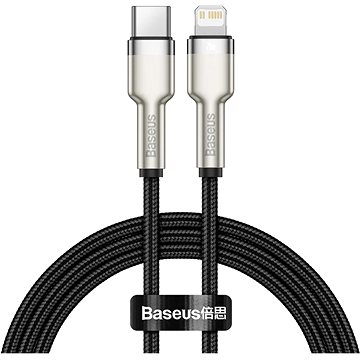 Obrázok Baseus Cafule Series nabíjecí / datový kabel USB-C na Lightning PD 20W 2m, černá, CATLJK-B01