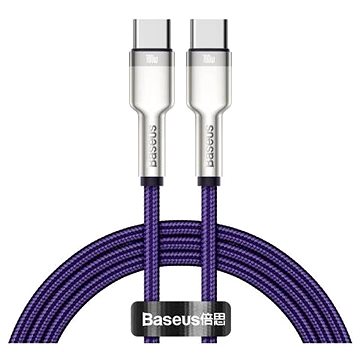 Obrázok Baseus Cafule Series nabíjecí / datový kabel USB-C samec na USB-C samec s kovovými koncovkami 100W 1m, fialová, CATJK-C05