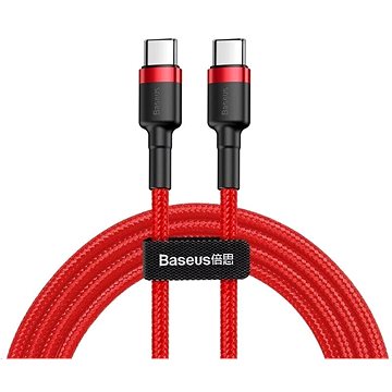 Obrázok Baseus Cafule kábel USB-C / USB-C 60W QC 3.0 1m, červený (CATKLF-G09)