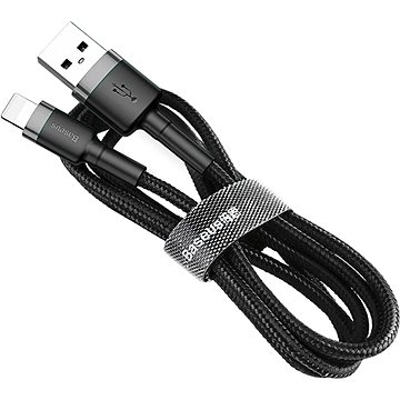 Obrázok Baseus cafule Cable USB For lightning 2.4A 0.5M Gray+Black CALKLF-AG1