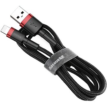 Obrázok Baseus Cafule kábel USB / Lightning QC3.0 1m, čierny/červený (CALKLF-B19)