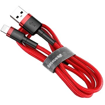 Obrázok Baseus Cafule Durable Nylon Braided kábel USB / Lightning QC3.0 2m, červený (CALKLF-C09)